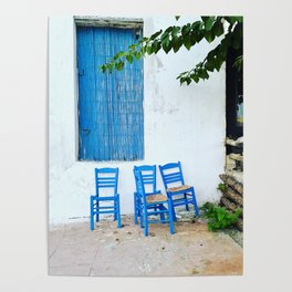 Blue Chairs Poster