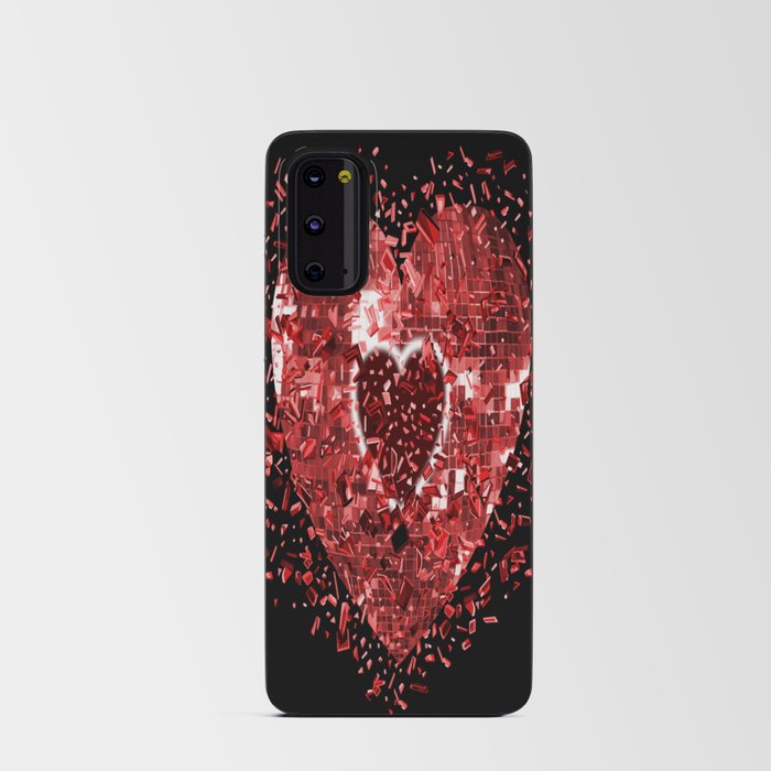 Shattered Red Disco Heart Android Card Case