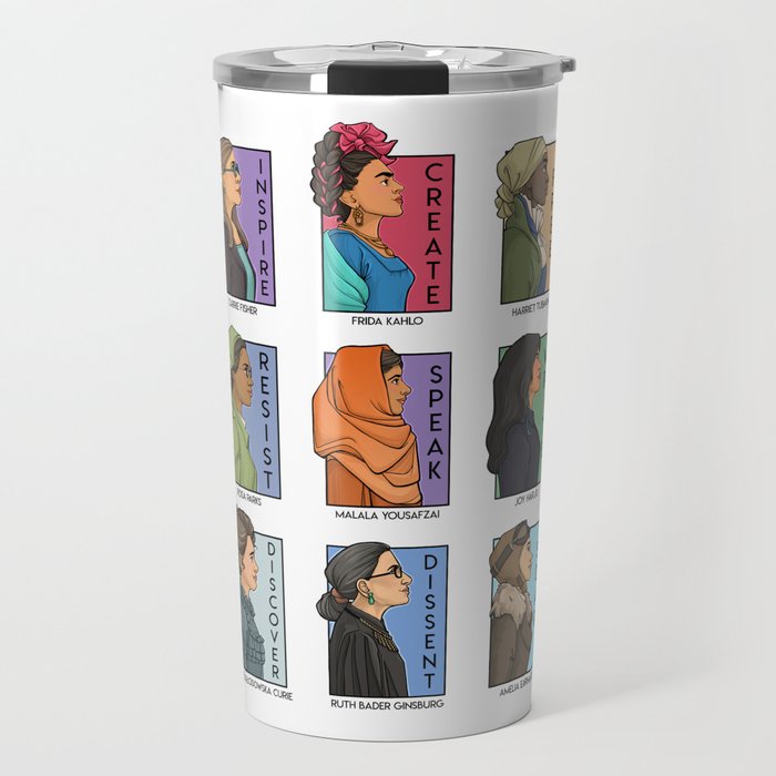 She Series - Real Women Collage Version 1 Travel Mug by Karen Hallion  Illustrations