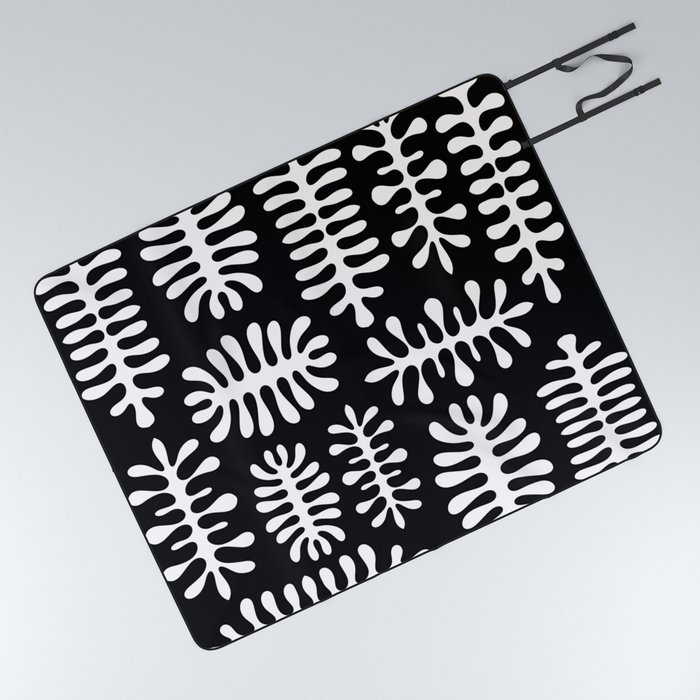 Black and white seaweed inspired by Matisse Picnic Blanket