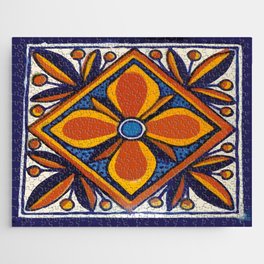 Yellow star talavera tile typical hand painted mosaic ceramic Jigsaw Puzzle