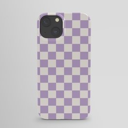 Check Checkered Purple Lilac Lavender Checkerboard Geometric Square Grid Pattern Boho Modern Minimal iPhone Case