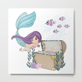 mermaid princess Metal Print | Mermaidshirt, Oil, Concept, Pop Art, Figurative, Drafting, 3D, Pattern, Abstract, Illustration 