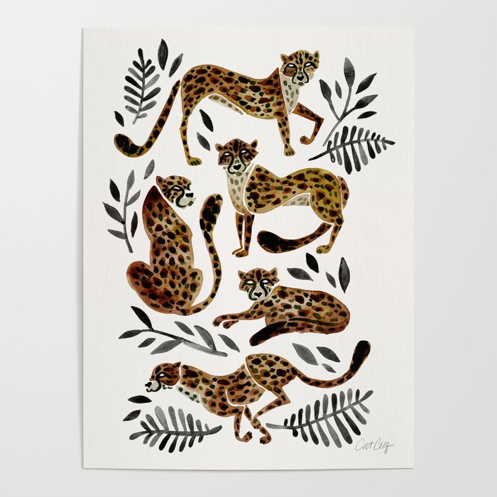 Cheetah Collection – Mocha & Black Palette Poster