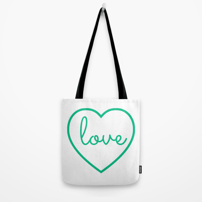 Mint Green Love Print Charming Home Decor Office Decor