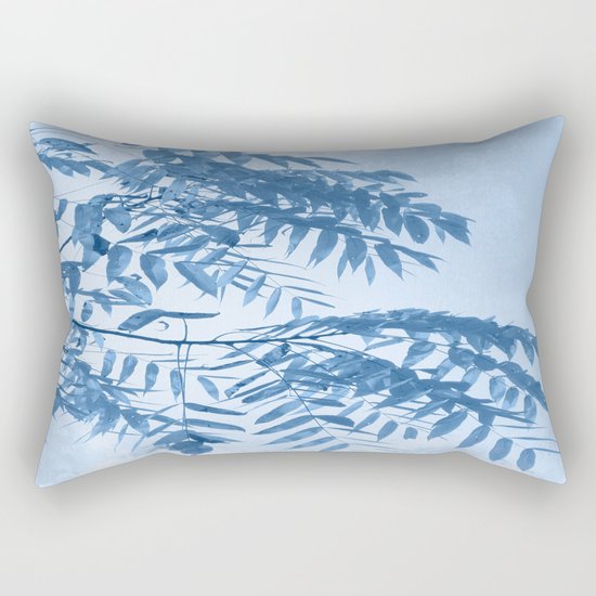 Blue Foliage Rectangular Pillow