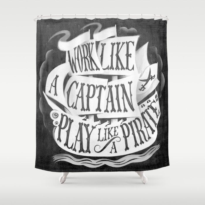 Like A Pirate Black Shower Curtain By Marcomarella Society6 Like A Pirate Black Shower Curtain
