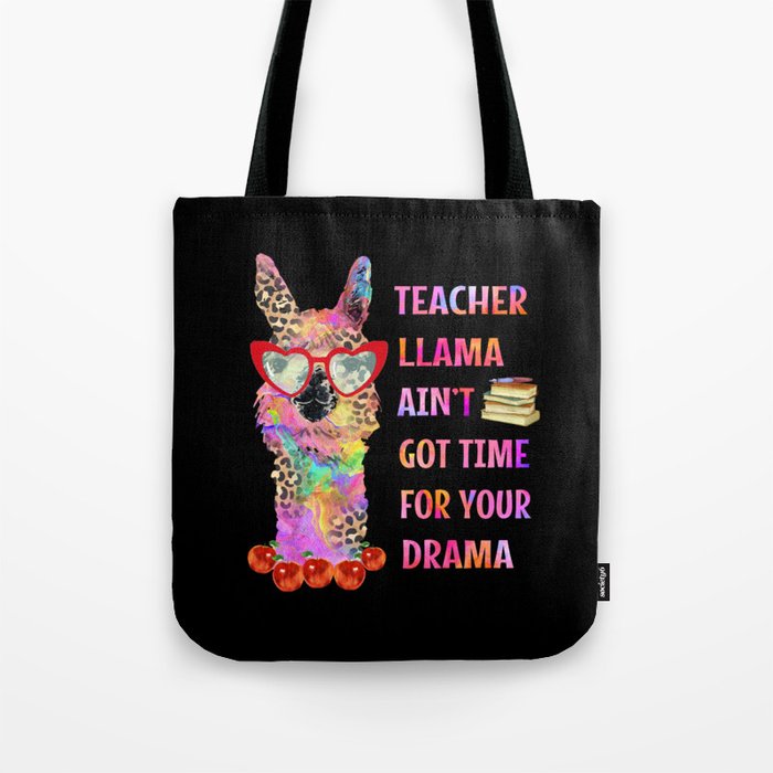 Funny teacher llama graphic design gifts Tote Bag