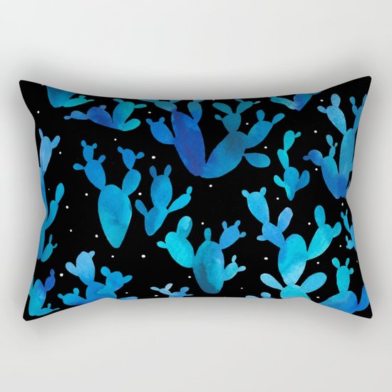 Desert night with cacti Rectangular Pillow