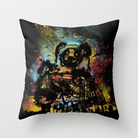 giant panda bot attack Throw Pillow