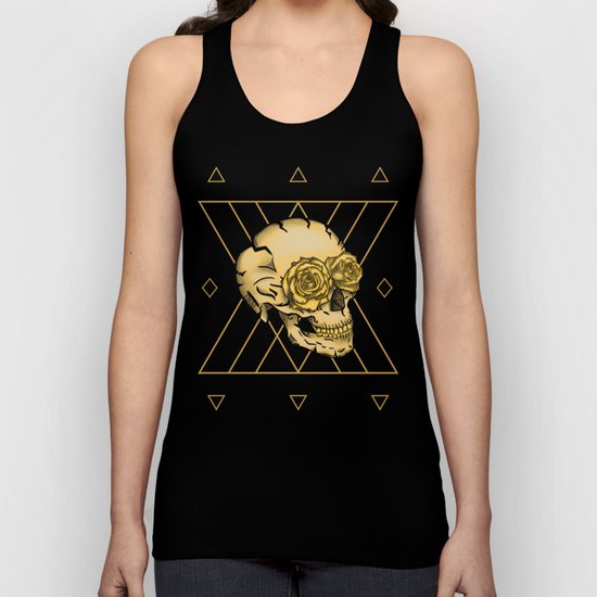 Golden Skull composition Unisex Tank Top