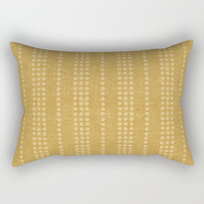 irregular striped dots - mustard Rectangular Pillow