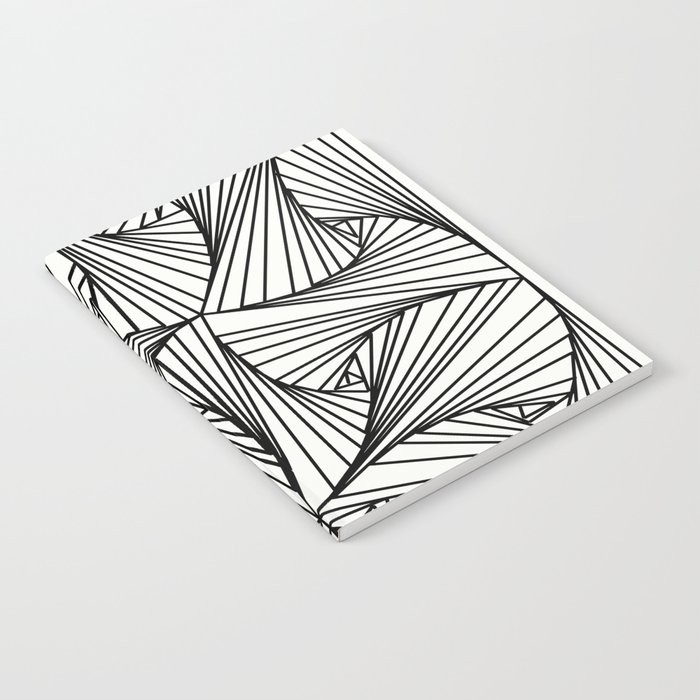 Black And White 3D Line Illusion Drawing Geometric Pattern Notebook by  PrintPix
