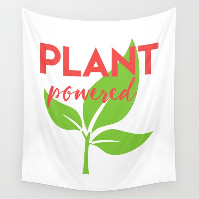 PLANT POWERED vegan quote Wall Tapestry