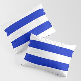 Cobalt Blue and White Wide Cabana Tent Stripe Pillow Sham