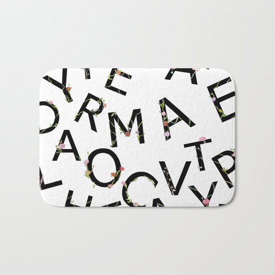 Letters Pattern Bath Mat