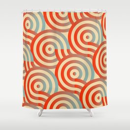 geometric targets seamless pattern in red and blue shades Shower Curtain