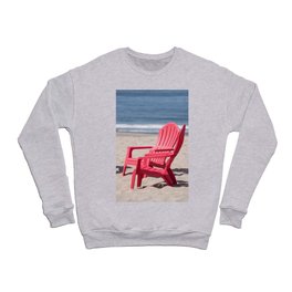 Dream with Me Beach Chairs on Sunny Coastal Seashore without Text Crewneck Sweatshirt