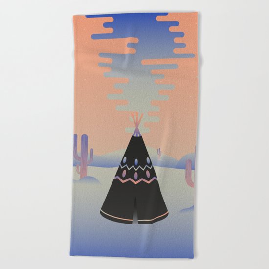 Tipi ritual Beach Towel