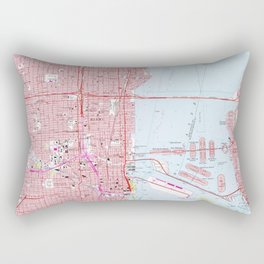 Vintage Map of Miami Florida (1962) Rectangular Pillow