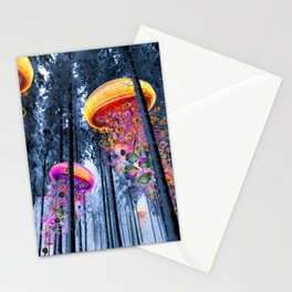 Winter Forest of Electric Jellyfish Worlds Stationery Card
