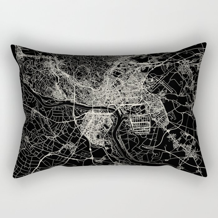 Bratislava, Slovakia - Black and White - City Map Rectangular Pillow