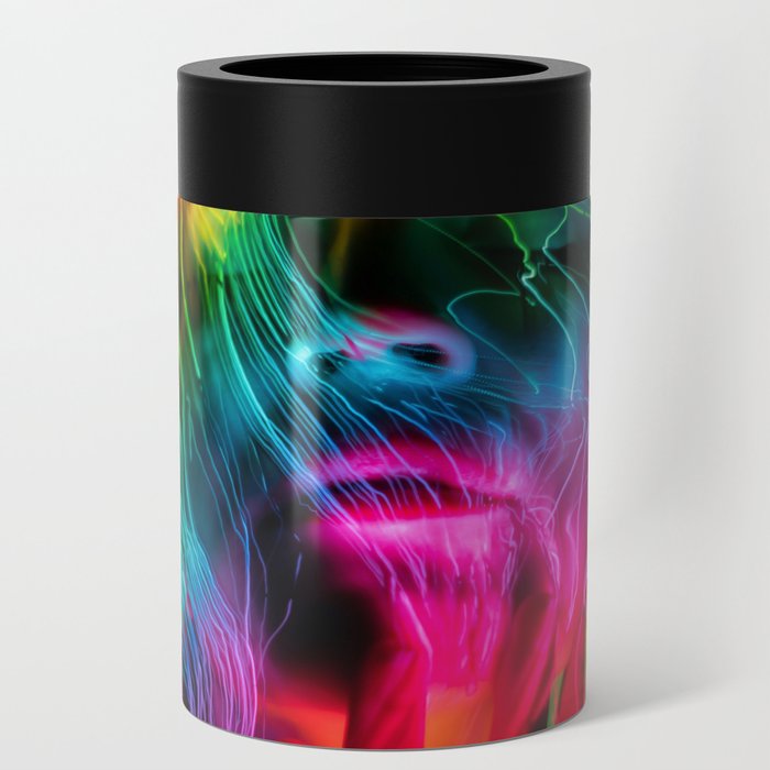 A Colorful Face Glowing Can Cooler