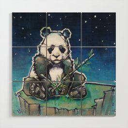 Lonely Panda Bear Wood Wall Art