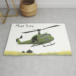 Huey Helicopter in Vietnam Rug