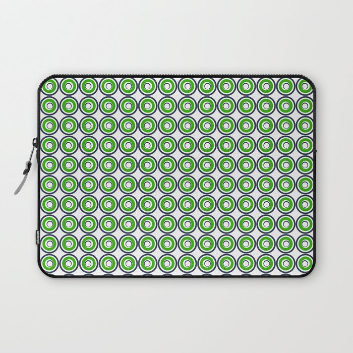 Abstract Skate Wheels in Navy Blue and Kelly Green Laptop Sleeve