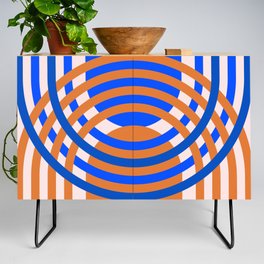 Navy and Russet Orange Arches  Credenza