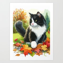  Tuxido Cat  Art Print
