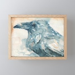 Watercolor Raven Framed Mini Art Print