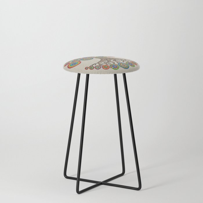 Tree Of life -Colorful Mosaic  Counter Stool