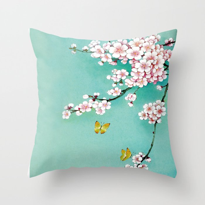 Dreamy Cherry Blossom Throw Pillow By Jinartstudio Society6 Dreamy Cherry Blossom Throw Pillow