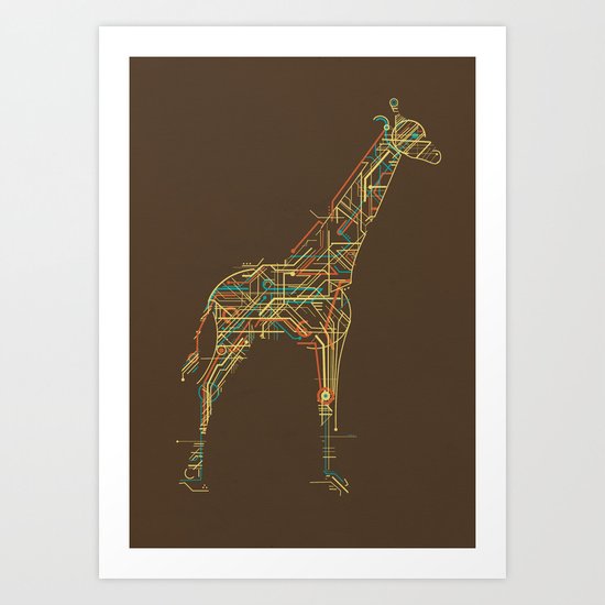Electric Giraffe Art Print