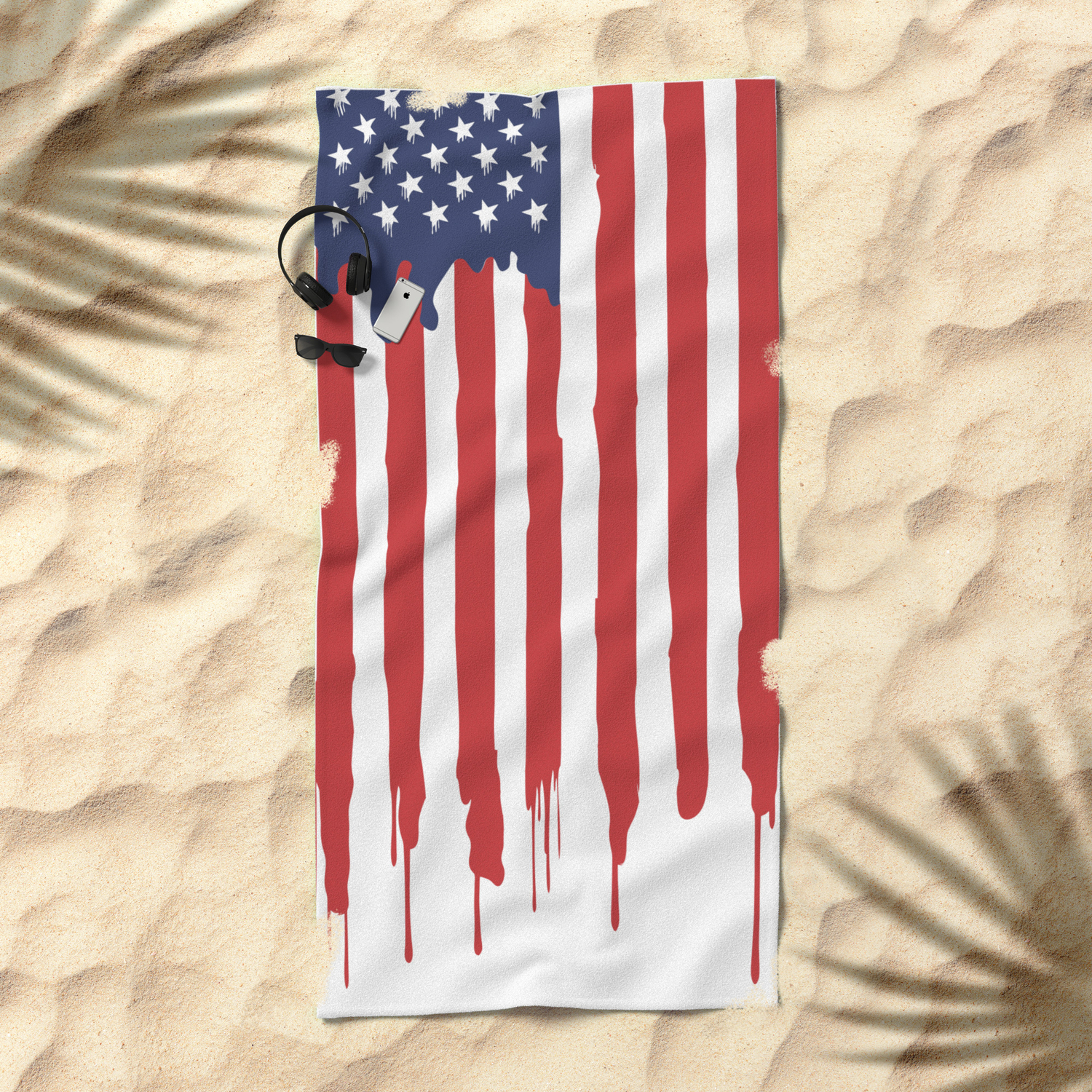 Police USA Flag Fallen Officer American Bath Pool Party Beach Towel Toalla 