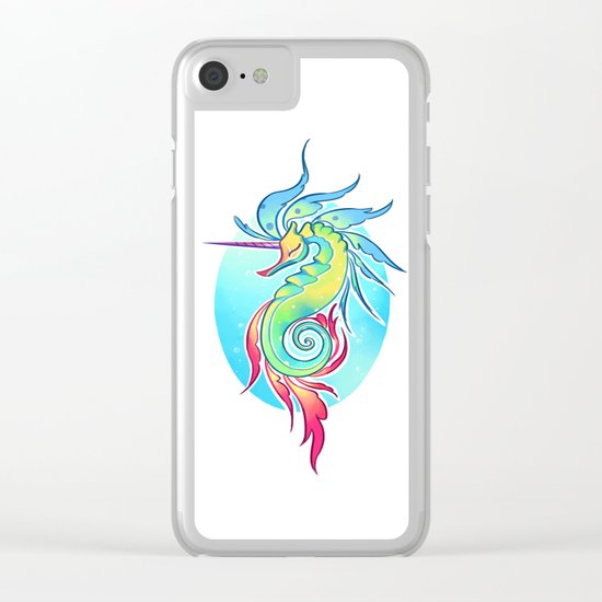 Sea Unicorn Clear iPhone Case