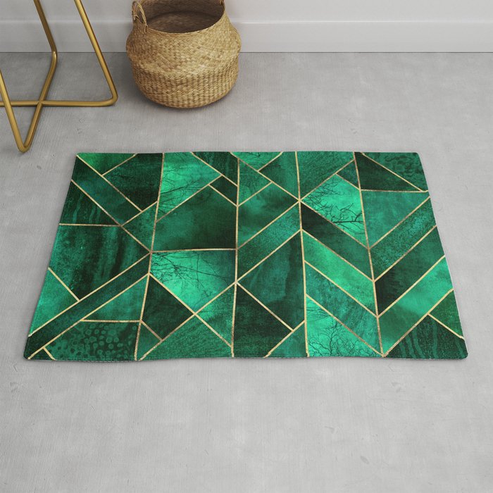 Abstract Nature - Emerald Green Rug