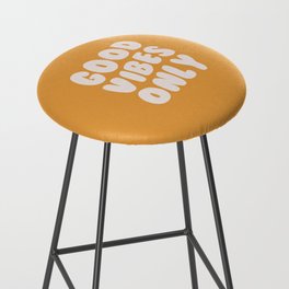 Good Vibes Only Yellow Bar Stool