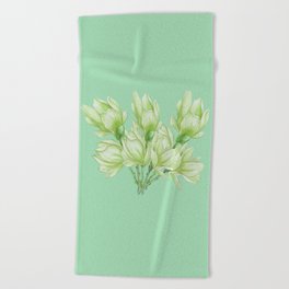 Bunch Of Light Green Flowers Beach Towel