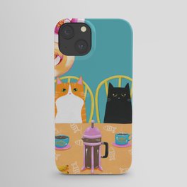 French Press Coffee Cats and Bananas iPhone Case