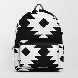 Southwestern Pattern 821 Black and White Backpack | Indian, Tribal, Western, Native, Black, Southwestern, Pattern, Curated, Navajo, American 