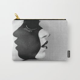 Face Sad Blach and WhiTe Carry-All Pouch
