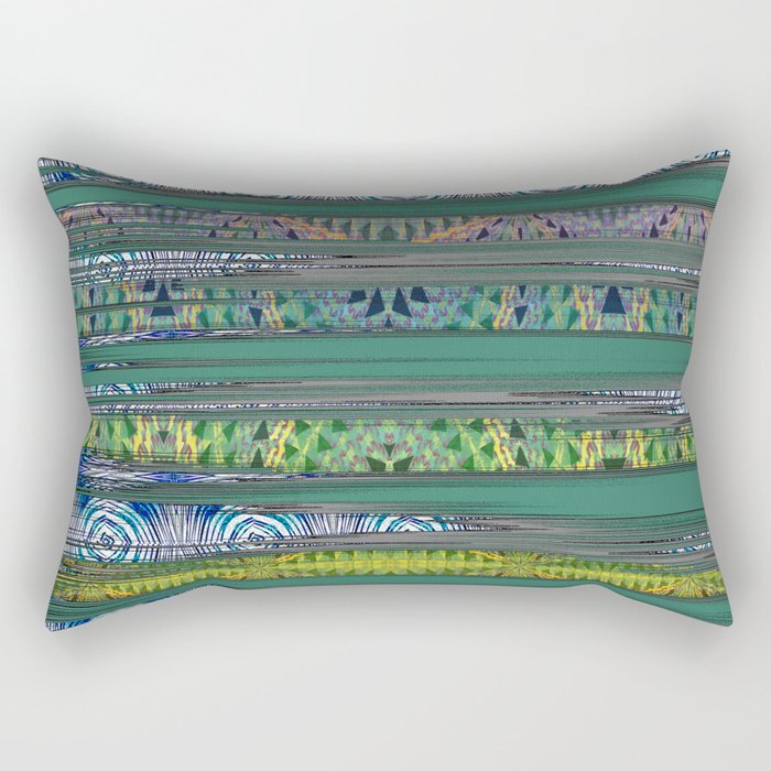 Polynesian Night Vision Print Rectangular Pillow