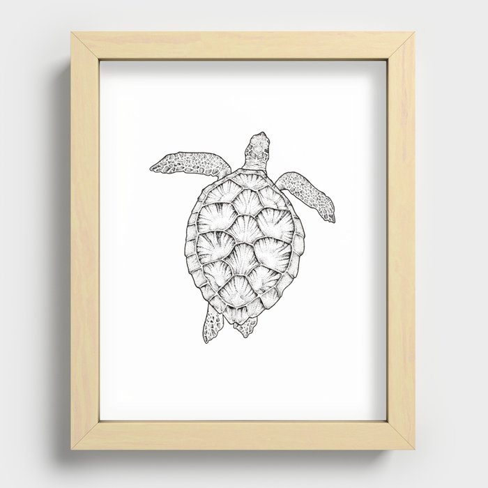 Sea Turtle Ink Recessed Framed Print