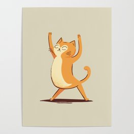 Cat doing Yoga Poster