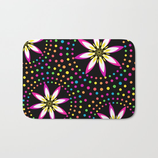 Floral Colorful Circles Bath Mat