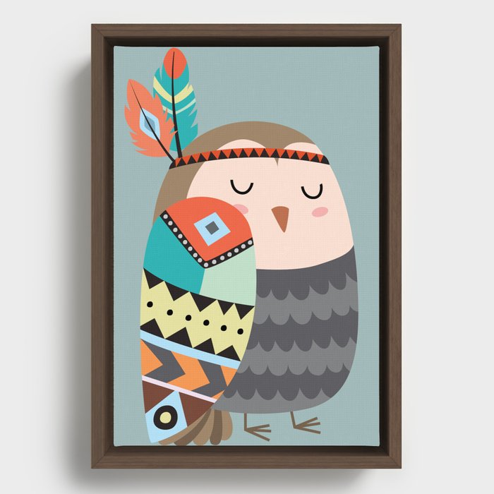 tribal bird Framed Canvas