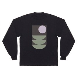Lines and Shapes in Moss and Lilac Long Sleeve T-shirt